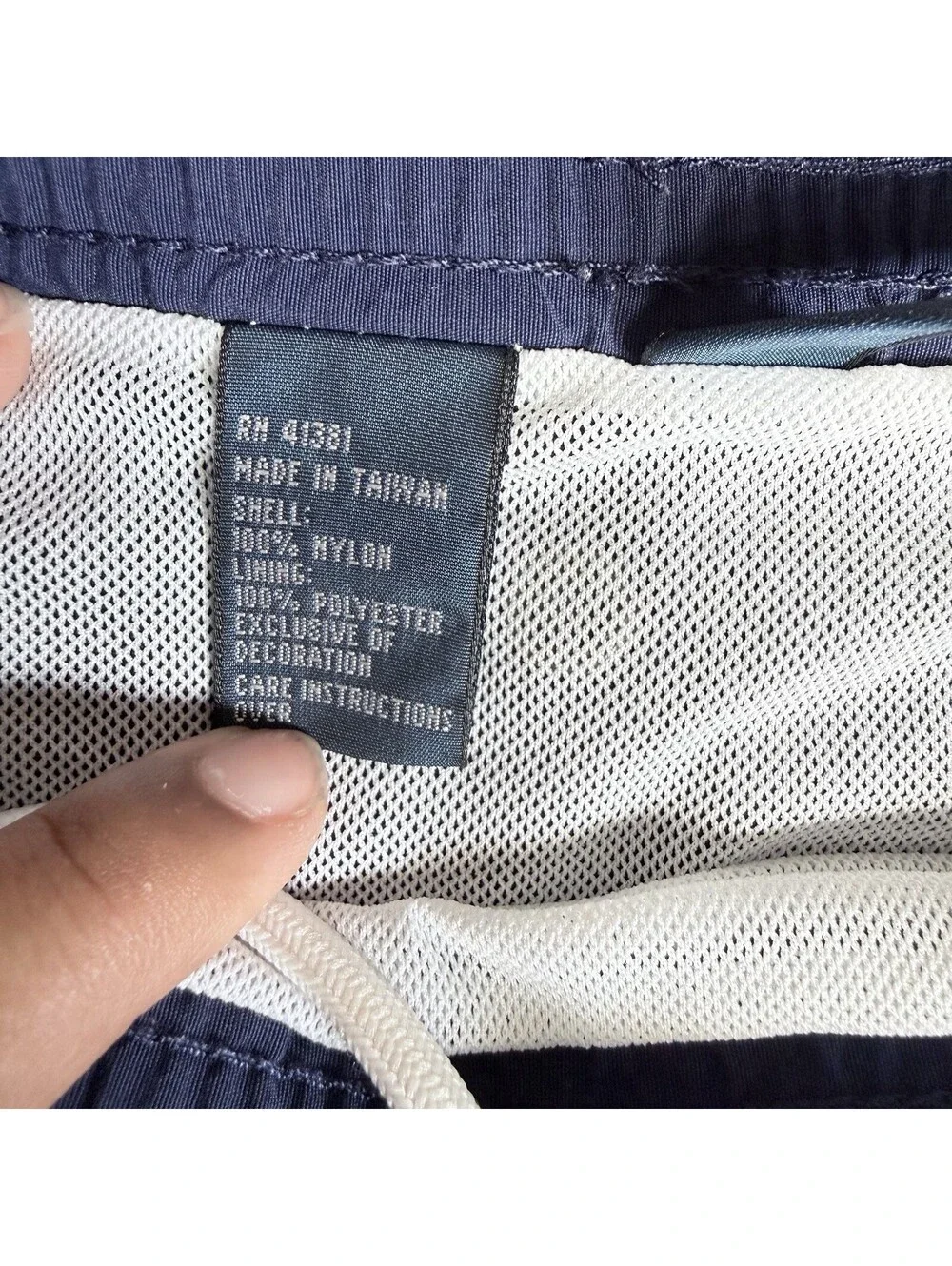 Polo Ralph Lauren Swim Trunks Mens Medium Navy Blue Yellow Pony Mesh Lined
